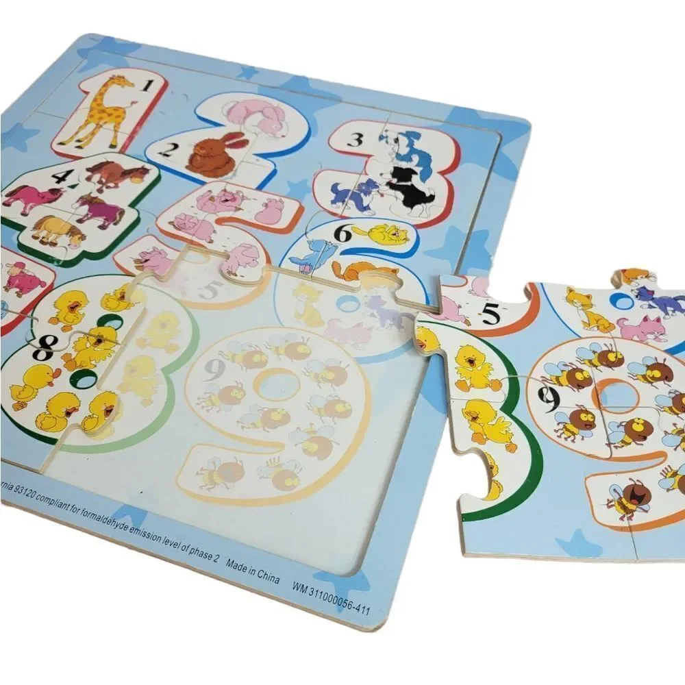 Wooden number jigsaw puzzle 11x11